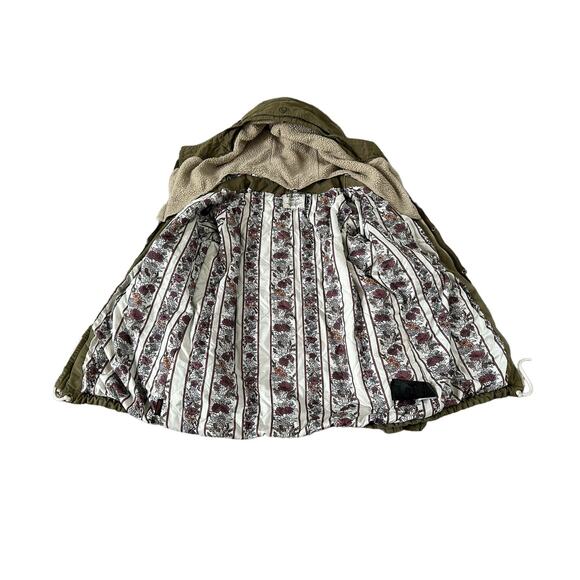 Burton Living Lining Green Insulated Sherpa Lined Hood Womens Medium Parka - Picture 3 of 8